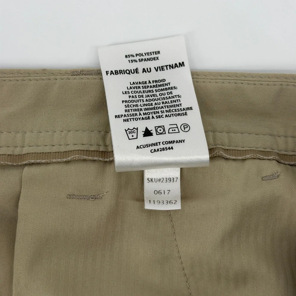 FootJoy Golf Shorts Mens 38 Tan Khaki Performance Stretch Flat Front Technical